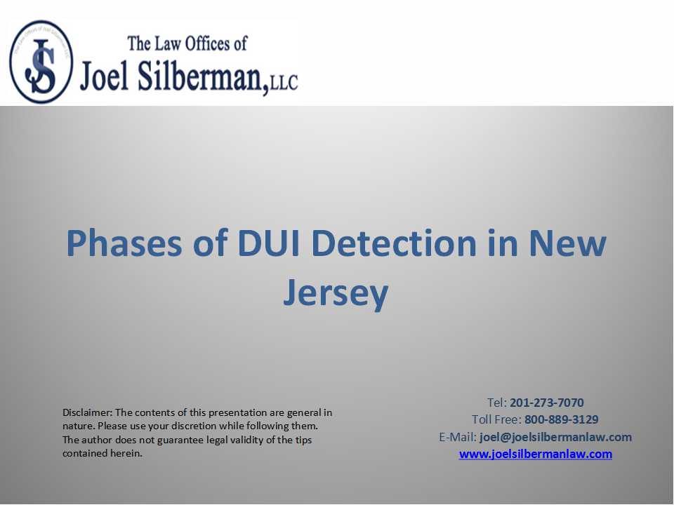 Slide: Phases of DUI Detection in New Jersey