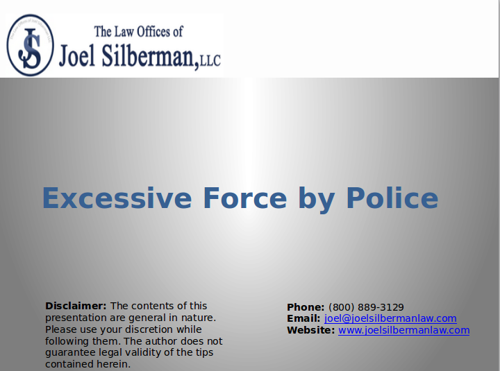 Slide | Excessive Force by Police