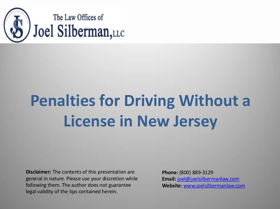 Slide | Penalties for Driving Without a License in New Jersey