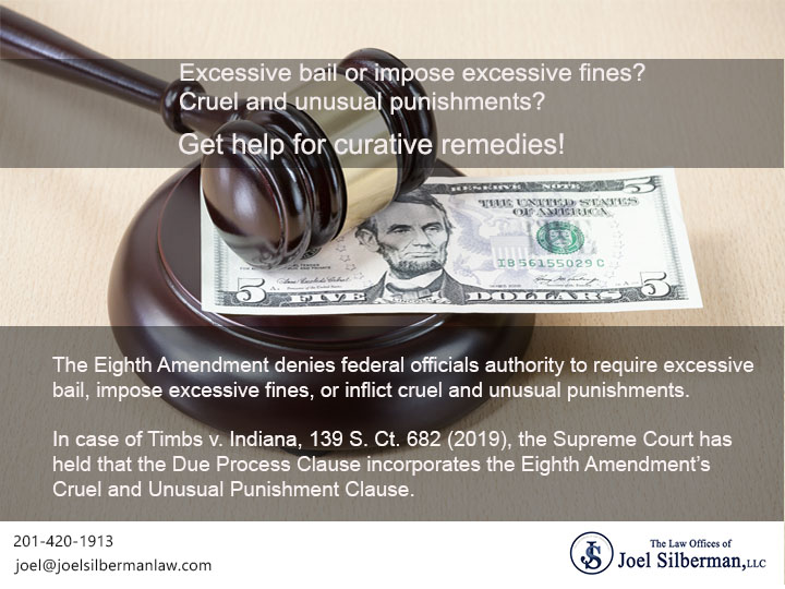 Excessive bail or impose excessive fines? Cruel and unusual punishments? Get help for curative remedies!